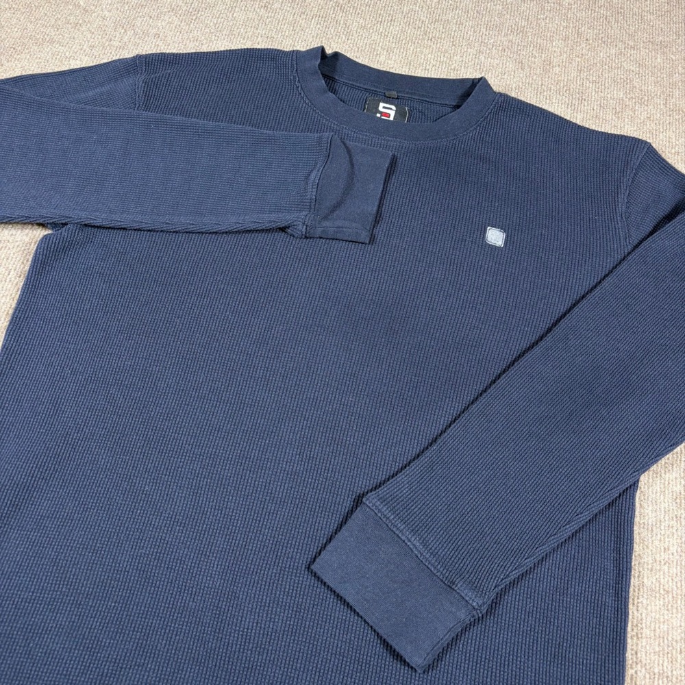 Southpole Mens XL Navy Blue Waffle Knit Thermal Long Sleeve Shirt RN82628